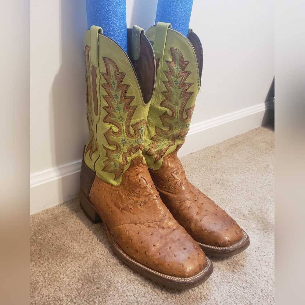 Lucchese Brown and Green Cowboy Boots